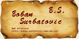 Boban Šurbatović vizit kartica
